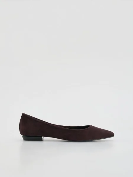 Замшевые балетки Reserved коричневые