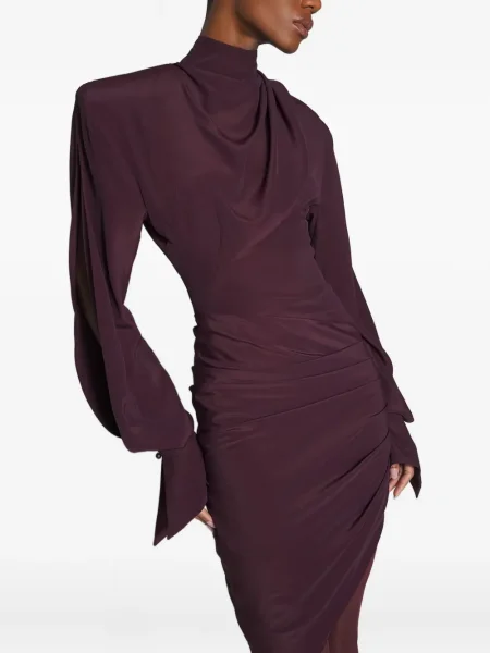 Długa mała sukienka maxi Mugler garniturowa czerwona