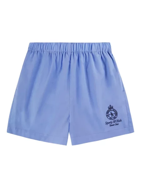 Pantaloni scurți de sport Sporty & Rich cu broderie albastru