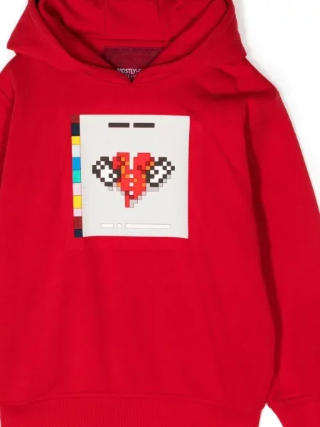 Bluza z kapturem dziecięca Mostly Heard Rarely Seen 8-bit czerwona