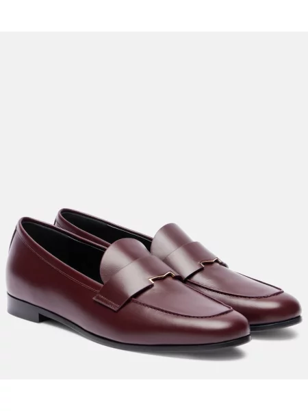 Mocasini Max Mara din piele bordo