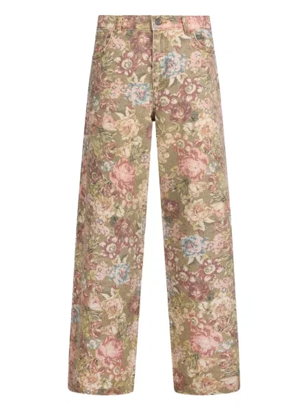Pantaloni Liu Jo cu model floral cu imagine verde