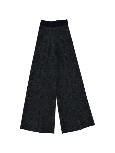 Szerokie spodnie Circus Hotel w kwiatki czarne