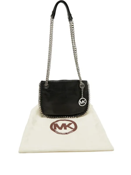 Geantă cu mânere cu lanț Michael Michael Kors din canvas maro