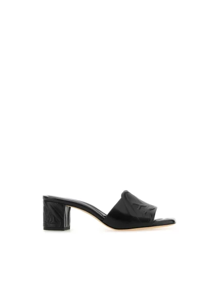 Klapki Alexander Mcqueen skórzane czarne