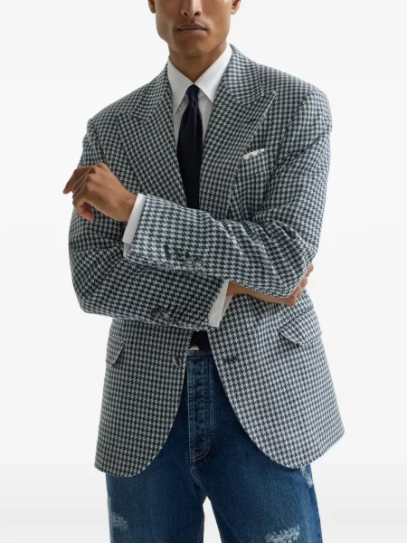 Sacou Brunello Cucinelli cu model pepito albastru