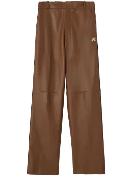 Pantaloni Palm Angels din piele maro
