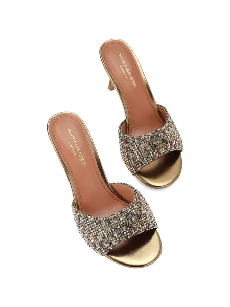 Papuci tip mules Kurt Geiger London cu model pepito din țesătură twill