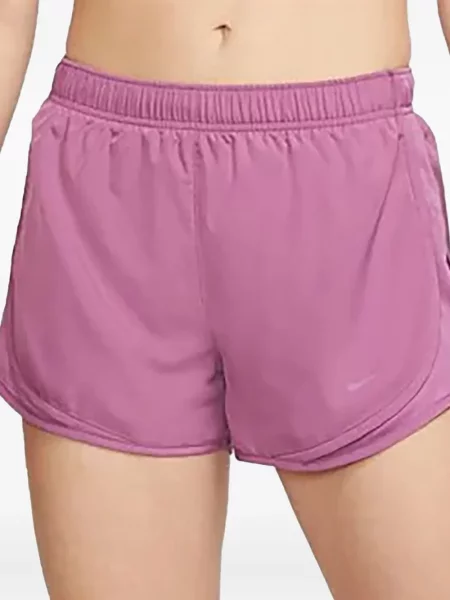 Pantaloni scurți Nike alergare cu talie înaltă în carouri albastru