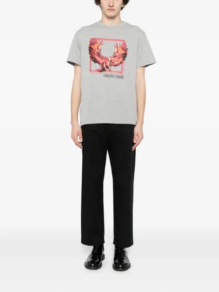 Tricou Roberto Cavalli cu imagine gri