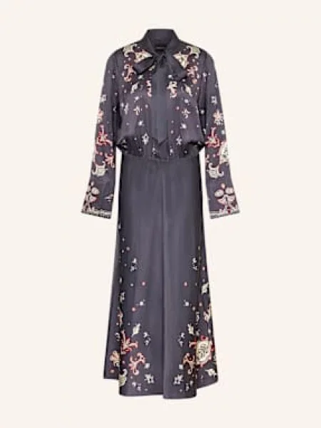 Marc Cain Sukienka Z Kokardą Z Satyny blau