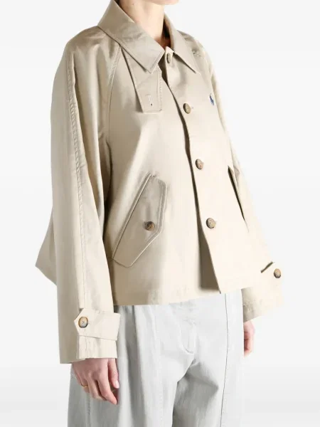 Haftowana kurtka Polo Ralph Lauren w paski zielona