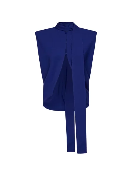 Top Mugler asimetric albastru