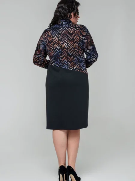 Сукня міді All Posa віскоза/поліестер чорний