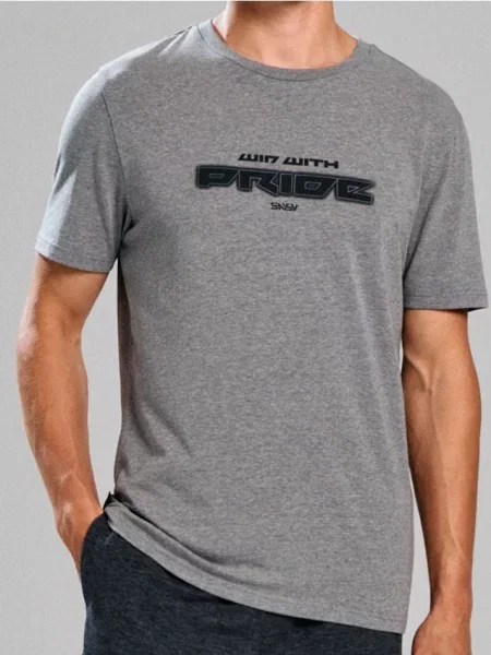 Sinsay tričko s nápisem šedá