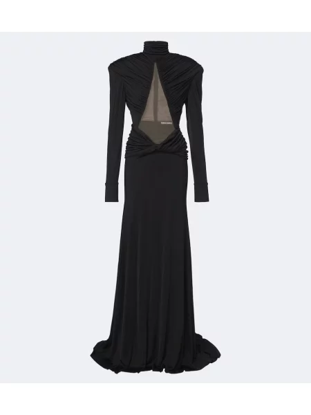 Rochie David Koma cu volane din jerseu negru