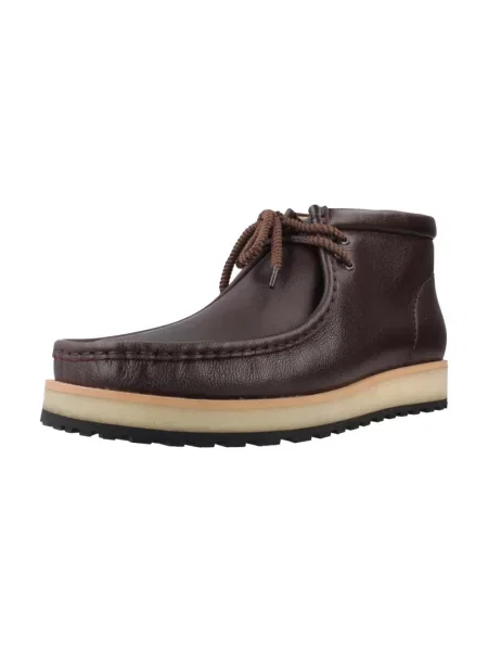 Botki Clarks skórzane brązowe