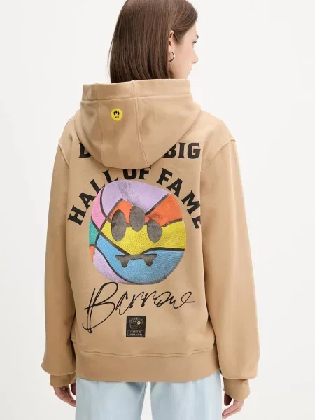 Dukserica Barrow s kapuljačom s tiskom bež