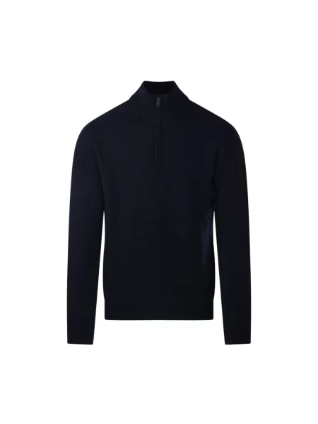 Sweter z golfem Roberto Collina niebieski