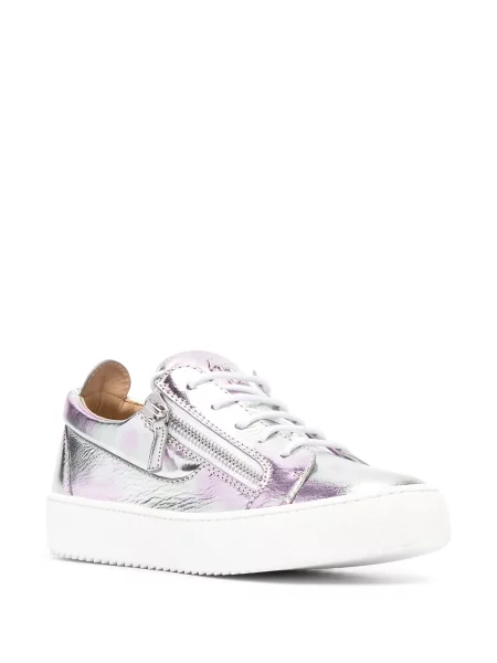 Kožni top Giuseppe Zanotti srebrena