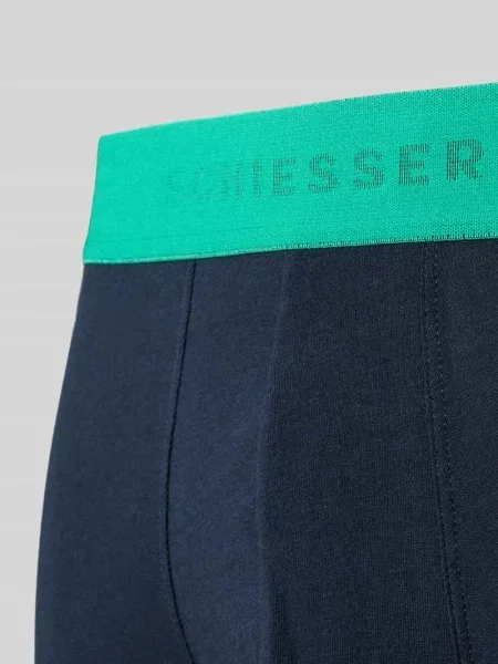Obcisłe bokserki o kroju slim fit z mieszanki bawełny Schiesser granatowe