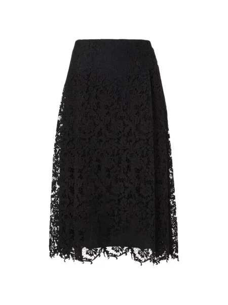 Fustă midi Fendi din dantelă negru