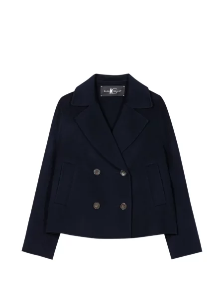 Palton Luisa Cerano cu două rânduri de nasturi albastru