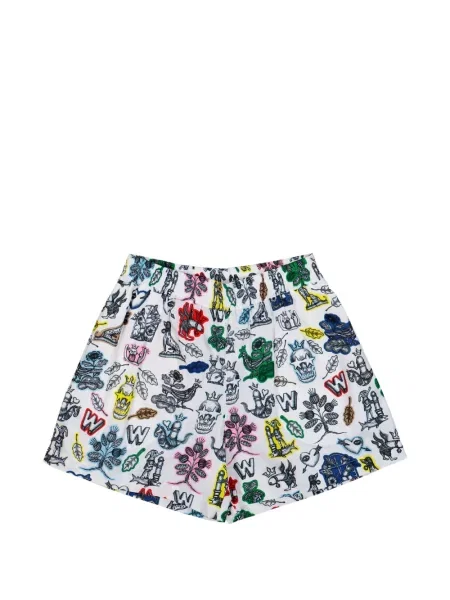 Pantaloni scurți Walter Van Beirendonck cu imagine alb