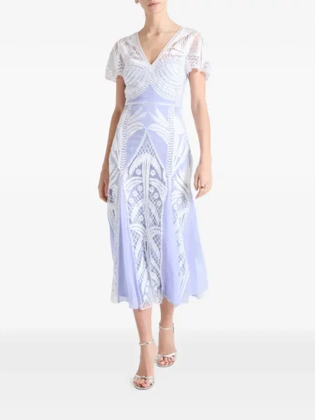 Rochie Temperley London cu broderie albastru