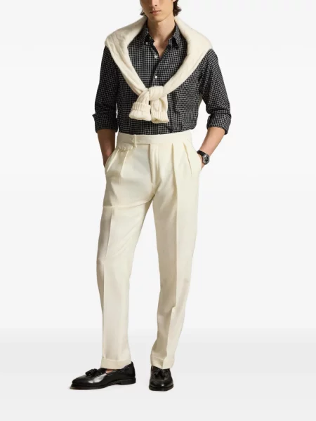 Πουκάμισο Polo Ralph Lauren υφαίνω διαγωνίως μωβ