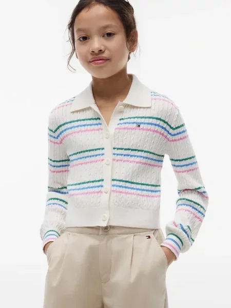 Tommy Hilfiger cardigan pentru copii cu alb