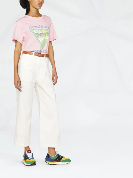 Zkrácené zvonové kalhoty Polo Ralph Lauren bílé