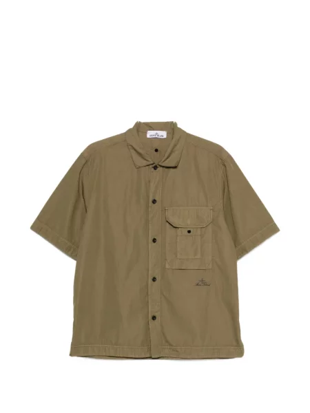 Cămașă Stone Island cu strasuri scurtă verde