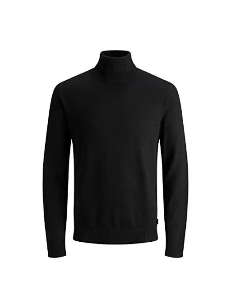 Jack & Jones Swetry Mężczyzna L Podstawowy Sweter z Golfem czarny