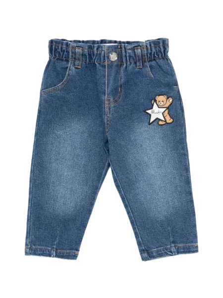 Jeansy dziecięce Moschino niebieskie