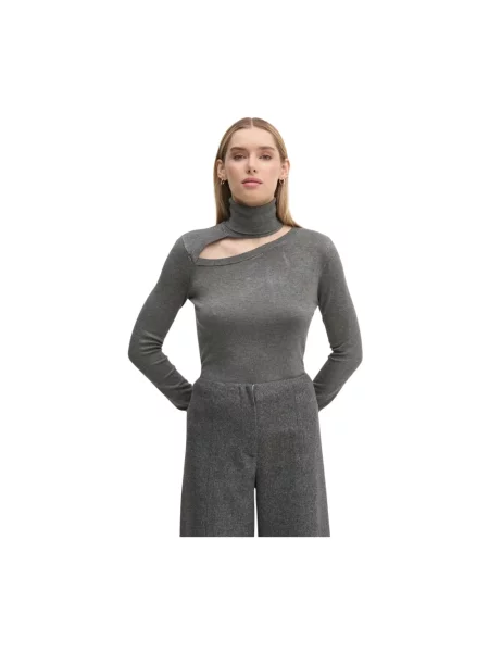 Gaudi sweter z golfem szary