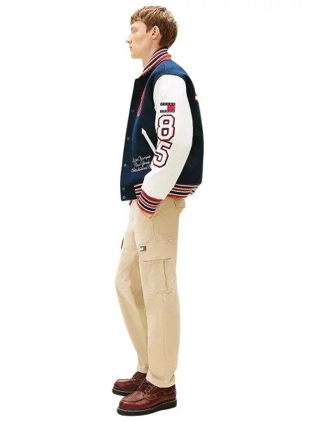 Hlače Tommy Jeans modra