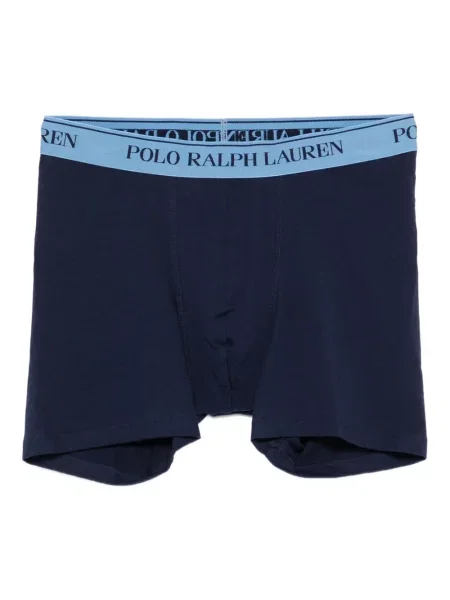 Boxeri Polo Ralph Lauren plisat cu broderie din piele gri
