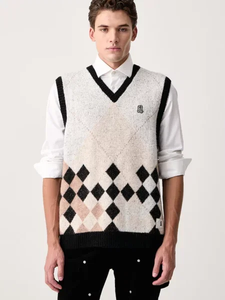 Vans vestă pentru bărbați cu amestec de lână x PRINGLE bej