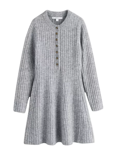 Next Rochie tricotat amestecat gri