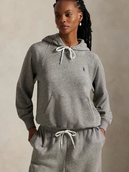 Polo Ralph Lauren hanorac cu glugă pentru femei cu gri