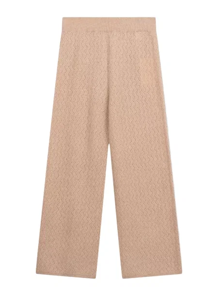 GOBI Cashmere Pantaloni Women's Wide-Leg Ajour Knit Cashmere Pants' bej