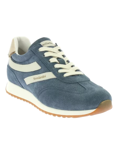 Welurowe sneakersy Nerogiardini niebieskie