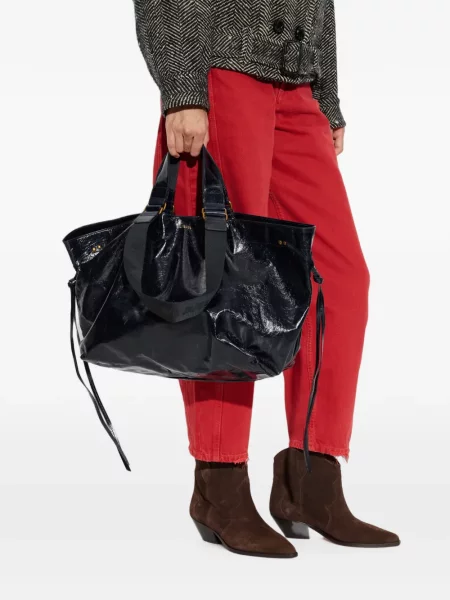 Geantă shopper Isabel Marant din piele negru