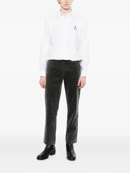 Πουκάμισο Polo Ralph Lauren με κουμπιά στον γιακά με σχέδιο γκρι