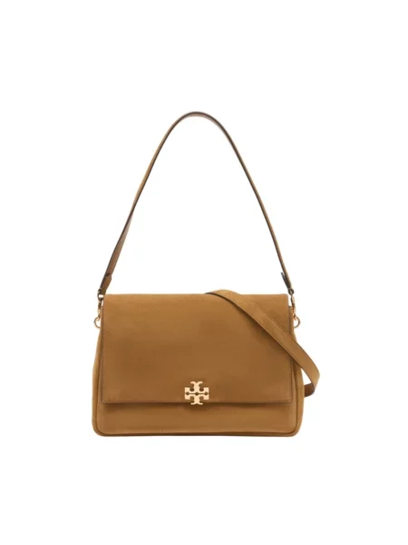 Tory Burch torebka zamszowa Charlie brązowa