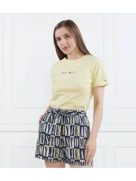 Tommy Jeans Tricou TJW REG COLOR SERIF LINEAR SS galben