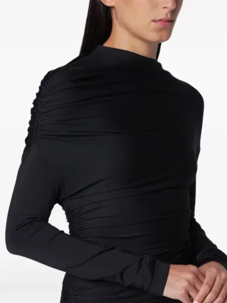 Lung rochie maxi Victoria Beckham drapată negru