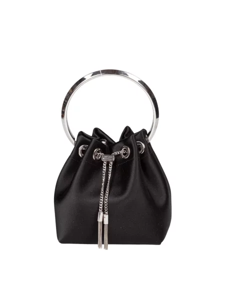 Satynowy kapelusz Jimmy Choo czarny
