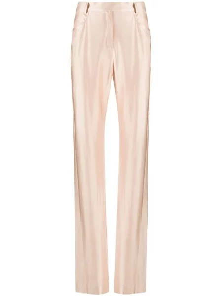 Satynowe spodnie Alexandre Vauthier z wysoką talią różowe